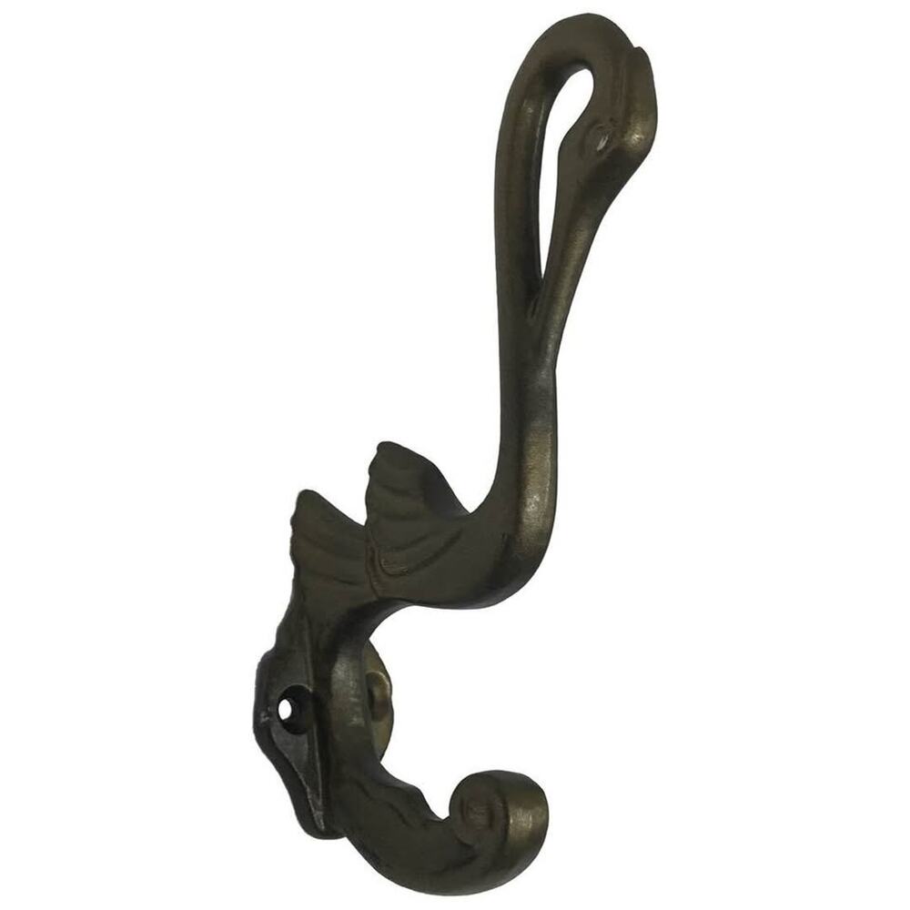 Nouveau Cast Iron Swan Hooks, Set of 6